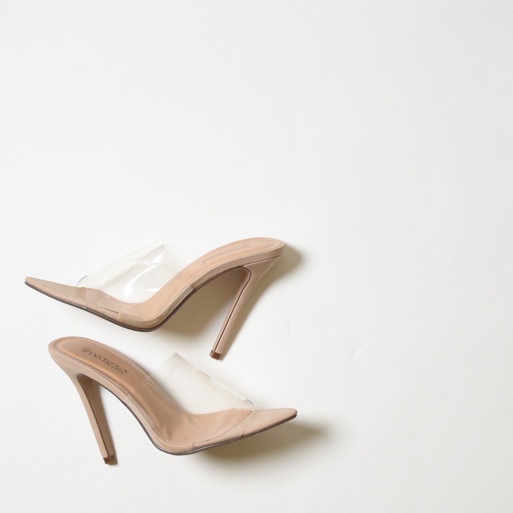 Shoe Dazzle Jordan Mule in Clear PVC Sz 7.5